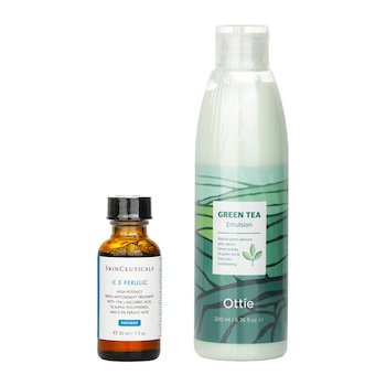 Skin Ceuticals C E Ferulic High Potency Triple Antioxidant Treatment X Green Tea Emulsion(Exp Date:26/1/2026) 2pcs
