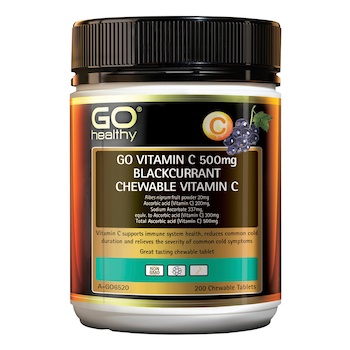 Go Healthy Жевательный Витамин C с черной смородиной 500 мг - 200 таблеток 200pcs/box