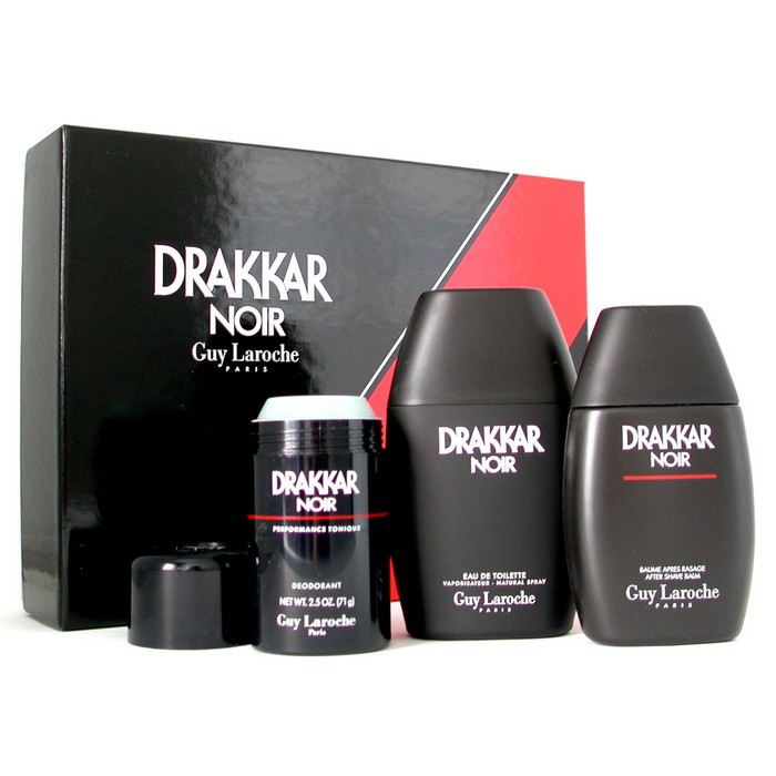 Guy Laroche Drakkar Noir Coffret: Eau De Toilette Spray 100ml + Deo Stick 75ml + After Shave Balm 100ml 3pcsProduct Thumbnail