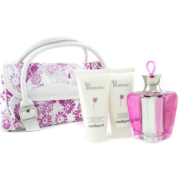 Cacharel Promesse Coffret: Eau De Toilette Spray 100ml+ Body Lotion 50ml+ Body Shampoo 50ml+ Bag 3pcs+1bagProduct Thumbnail