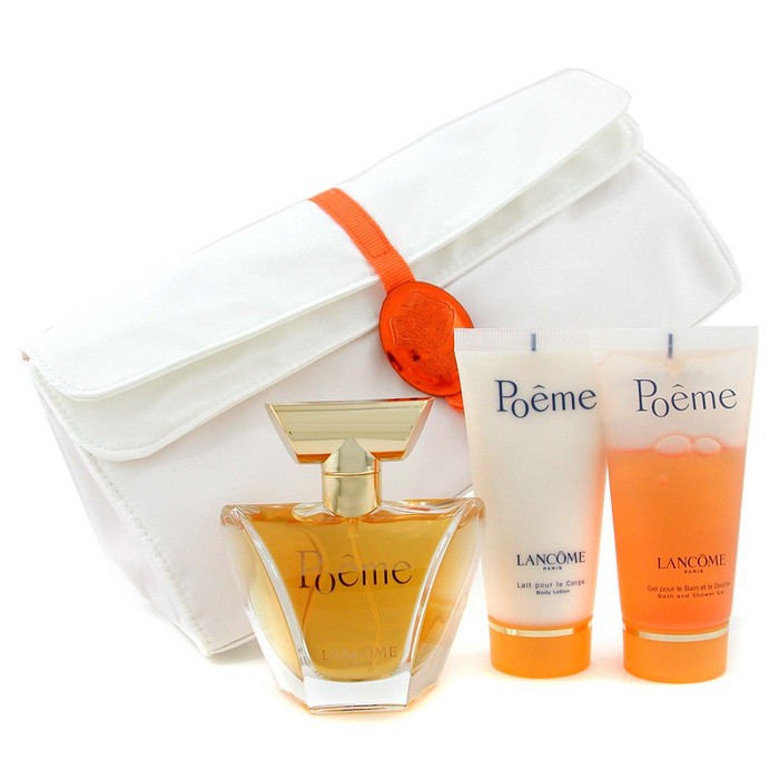 Lancome Poeme Coffret: Eau De Parfum Spray 50ml + Body Lotion 50ml + Bath & Shower Gel 50ml + Bag 3pcs+1bagProduct Thumbnail