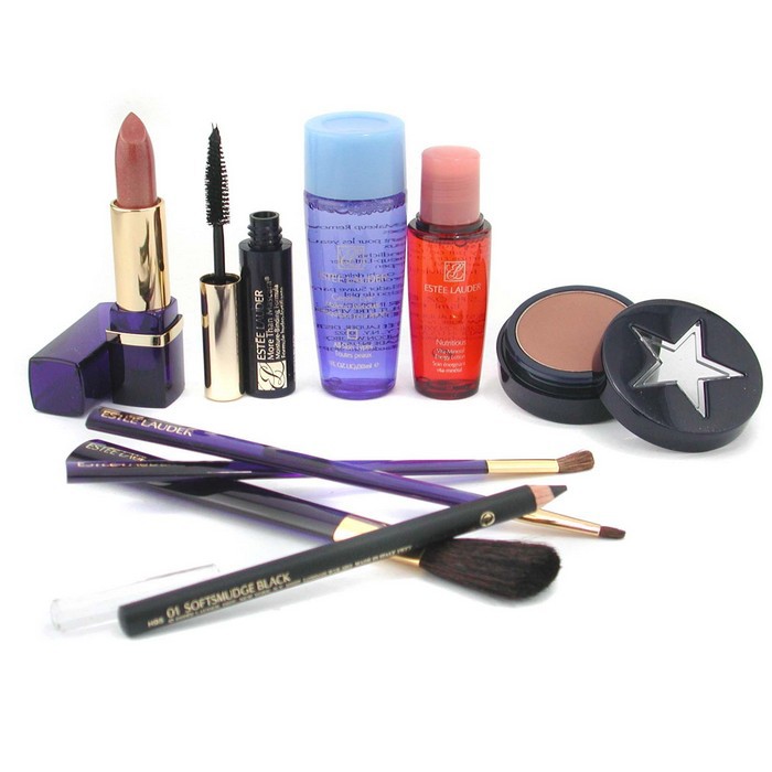 Estee Lauder MakeUp Set: Eye M/U Remr. +Nutritious Ltn +Mascara +Lipstick +3x Brush +Eye Liner +Bronzer +Bag 9pcs+1bagProduct Thumbnail