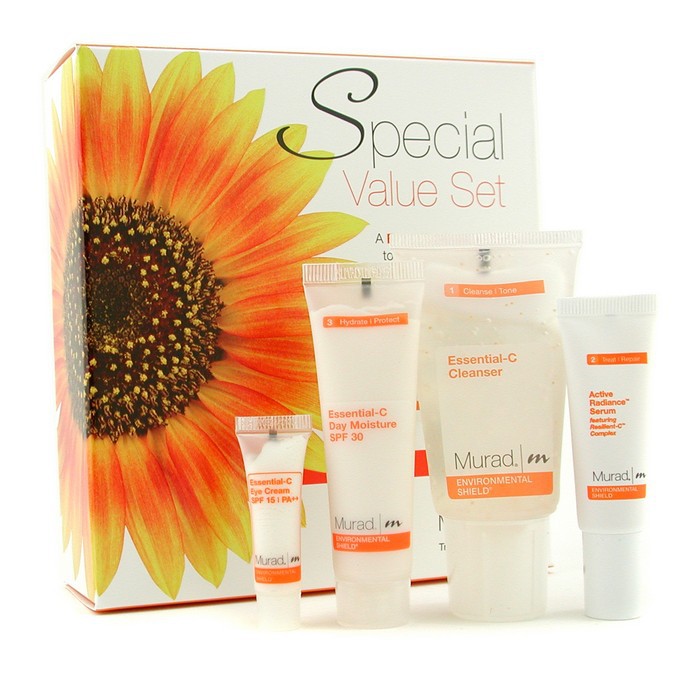Murad Essential-C Starter Kit: Cleanser + Day Moisturie SPF 30 + Radiance Serum + Eye Cream 4pcsProduct Thumbnail