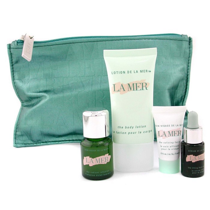 La Mer Kit de viagem: Infusion 15ml + Refining Facial 5ml + Soro 5ml + Loção corporal 30ml + Bolsa 4pcs+1bagProduct Thumbnail