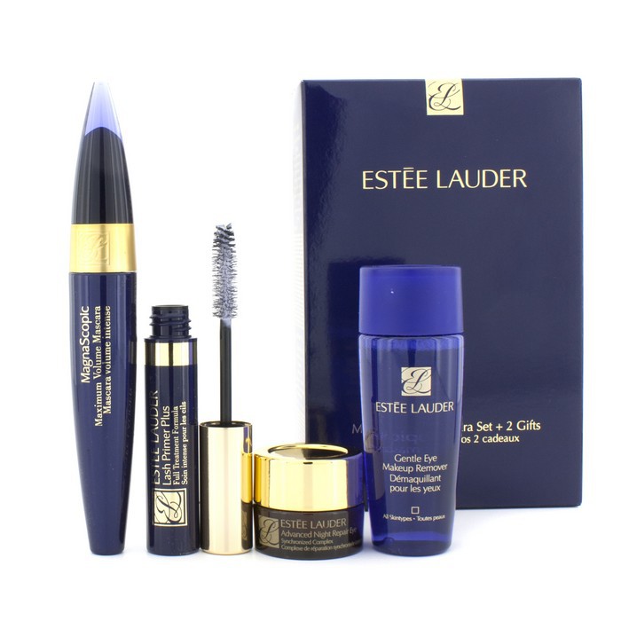 Estee Lauder Magna Scopic Mascara Set: 1x Mascara, 1x Lash Primer, 1x Eye MakeUp Remover, 1x Eye Complex 4pcsProduct Thumbnail