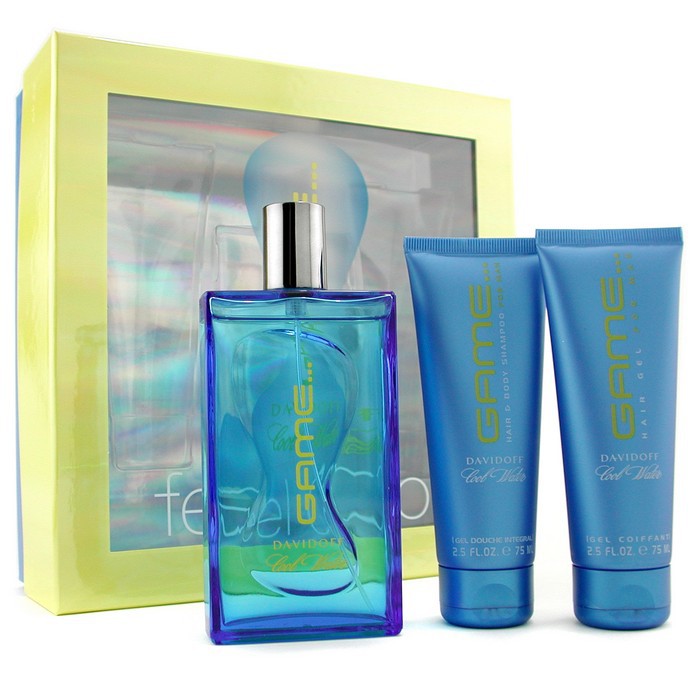 Davidoff Zestaw dla mężczyzn Cool Water Game For Him: Woda toaletowa EDT Spray 100ml + Żel pod prysznic 75ml + Żel do włosów 75ml 3 sztukiProduct Thumbnail