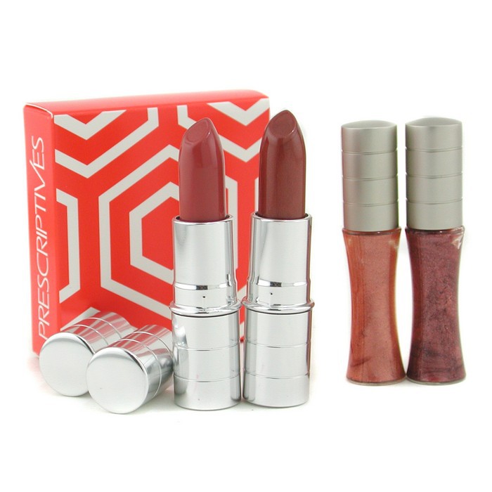 Prescriptives Color & Shine Lip Set: 2x Lip Gloss 3ml + 2x Lip Color 4g Picture ColorProduct Thumbnail