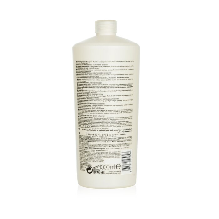 Kerastase Nutritive Bain Satin 2 Exceptional Nutrition Shampoo (For Dry, Sensitised Hair)  1000ml/34ozProduct Thumbnail