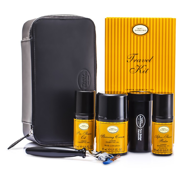 アートオブシェービング The Art Of Shaving トラベルキット ( レモン ): レイザー+ シェービングブラシ+ プリシェイブオイル 30ml+ シェイビングクリーム 45ml 5品＋ケースProduct Thumbnail