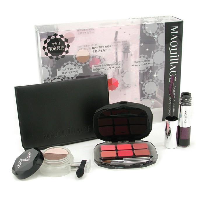 Shiseido Maquillage Brilliant Glitter Makeup Collection: Mascara+ Eye Shadow+ Rouge Palette+ Paper Powder 4pcsProduct Thumbnail