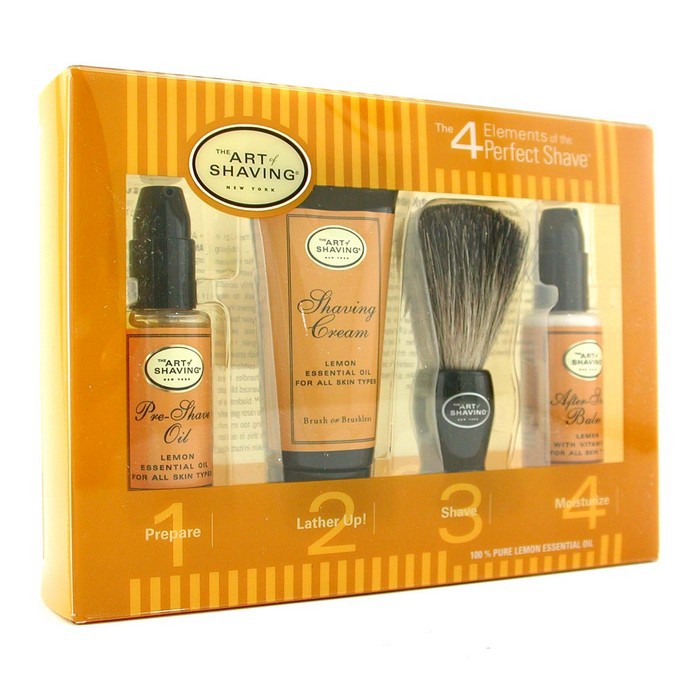 アートオブシェービング The Art Of Shaving スターターキット - レモン: プレシェーブオイル + シェービングクリーム + ブラシ + アフターシェーブバーム 4品入りProduct Thumbnail