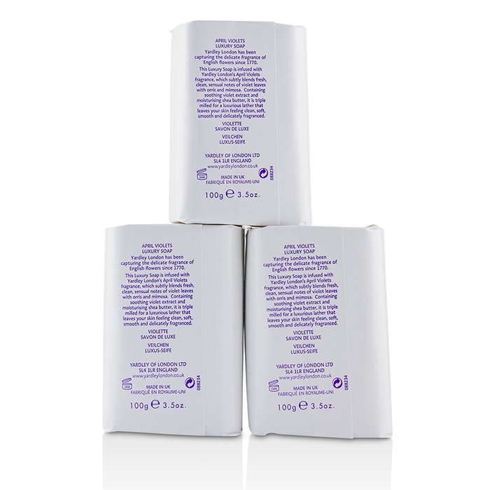 Yardley London April Violets Luxury Soap 3x100g/3.5ozProduct Thumbnail