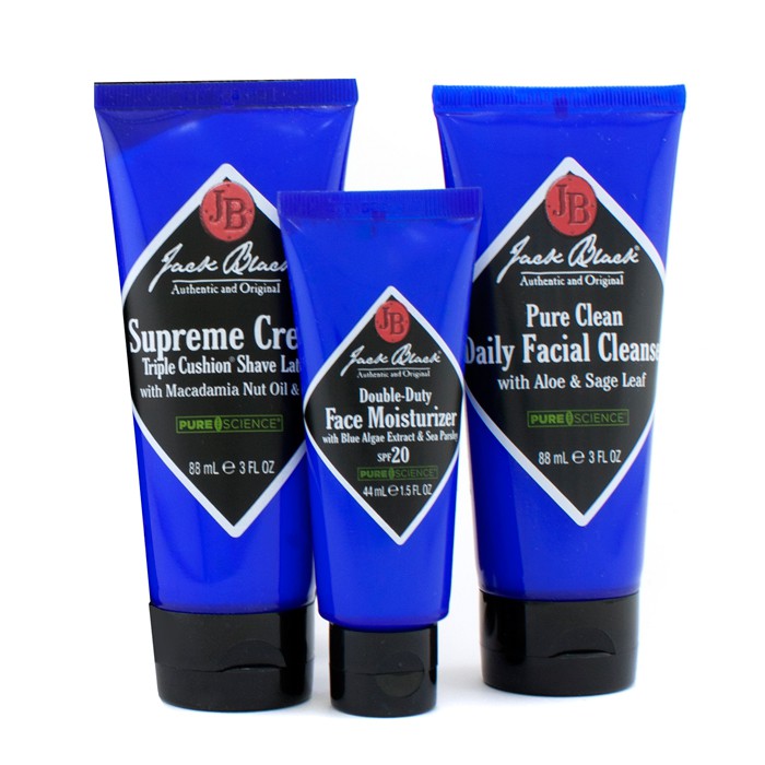 Jack Black Pure Science Jet Dəst Səyahətçi: Təmizləyici 3oz + Təraş Köpüyü 3oz + Üz Nəmləndirici 1.5oz + Çanta 3pcs+1bagProduct Thumbnail