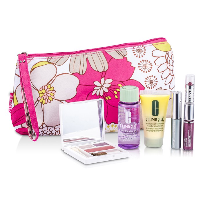 Clinique Travel Set: Makeup Remover + D.D.M.L. + Colour Palette + Mascara + Lip Colour #76 & #18+ Bag 5pcs+1bagProduct Thumbnail