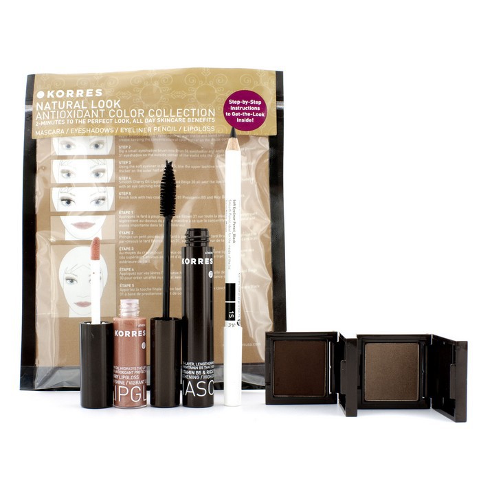 Korres Natural Look Antioxidant Color Collection (2x Eyeshadow, 1x Eyeliner, 1x Mascara, 1x LipGloss) 5pcsProduct Thumbnail