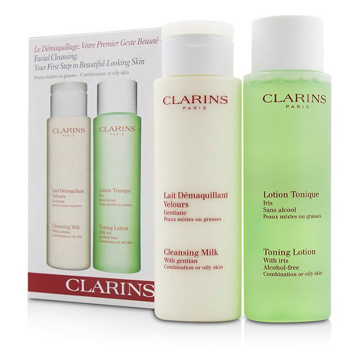 Clarins Cleansing Duo (Combination/Oily Skin): Cleansing Milk 200ml/7oz + Toning Lotion 200ml/6.8oz 2pcsProduct Thumbnail