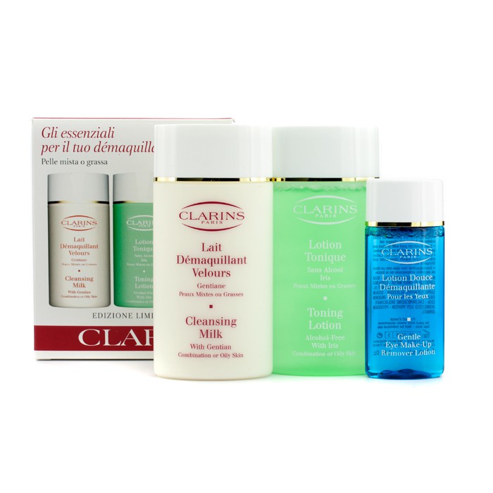 Clarins Set Desmaquillador (Piel Mixta/Grasa): Leche Desmaquilladora 100ml + Loción Tónica 100ml + Desmaquillador Ojos 30ml 3pcsProduct Thumbnail