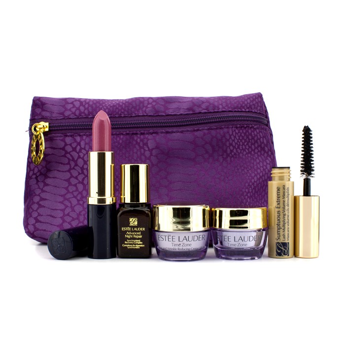 Estee Lauder 雅詩蘭黛 即刻抗皺組合:抗皺乳霜+ 夜間修復精華+ 抗皺眼霜 + 睫毛膏+ 唇膏+ 化妝袋 5件+1袋Product Thumbnail