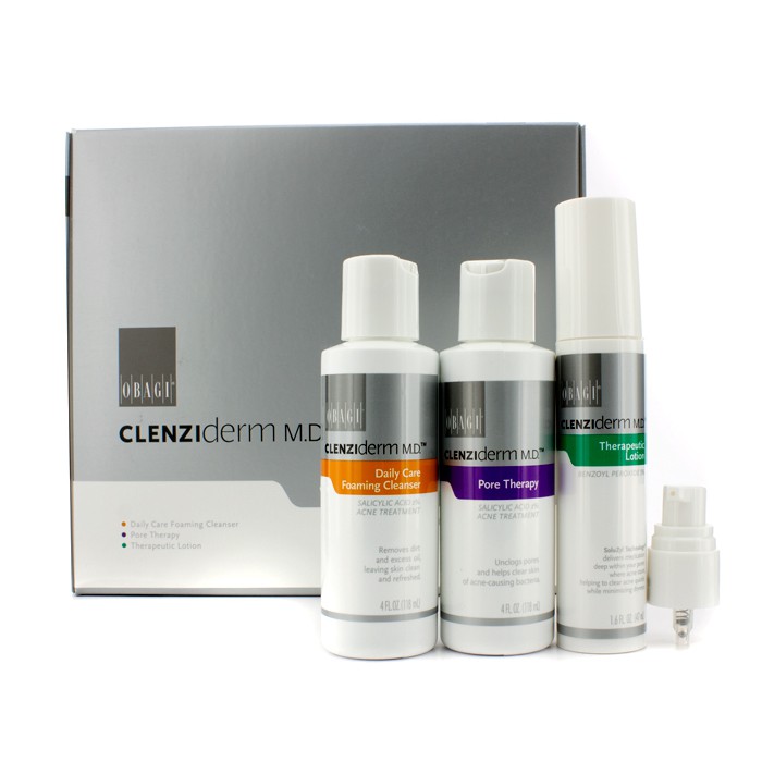 Obagi Клензидерм М.Д. Терапевтическая Система против Акне (для Нормальной и Жирной Кожи): Очищающее Средство + Терапия для Пор + Терапевтический Лосьон 3pcsProduct Thumbnail