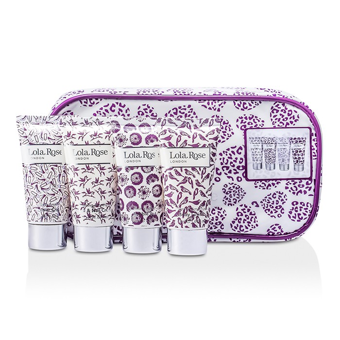 Lola Rose Calming Amethyst Travel Set: Shower Cream + Body Lotion + Hand & Nail Cream + Bubble Bath + Bag 4pcs+1bagProduct Thumbnail
