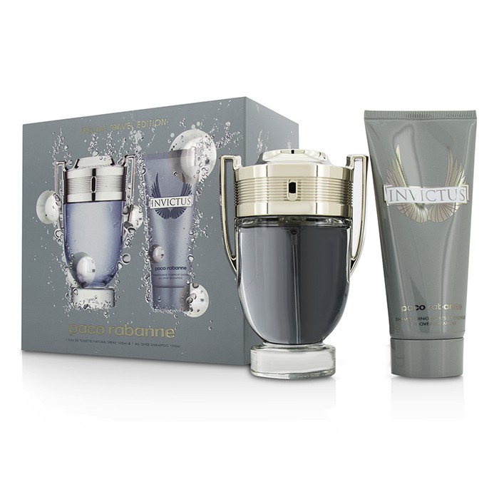 Paco Rabanne Invictus Coffret: Eau De Toilette Spray 100ml/3.4oz + All Over Shampoo 100ml/3.4oz 2pcsProduct Thumbnail