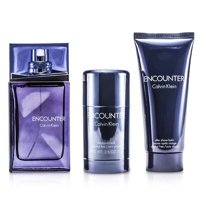 Calvin Klein Zestaw Encounter: Woda toaletowa 100ml /3.4oz+ Balsam po goleniu 100ml/3.4oz + Dezodorant w sztyfcie 75ml/2.6oz 3pcsProduct Thumbnail