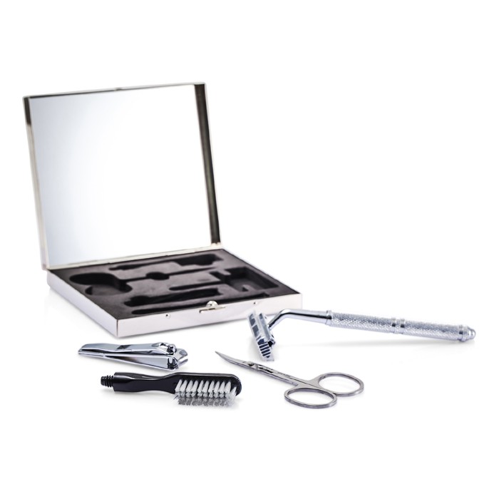 Razor MD ערכת טיפוח 'הגבר המנומס':סכין + מספריים + קוצץ ציפורניים + מברשת + קופסה 4pcs+1boxProduct Thumbnail
