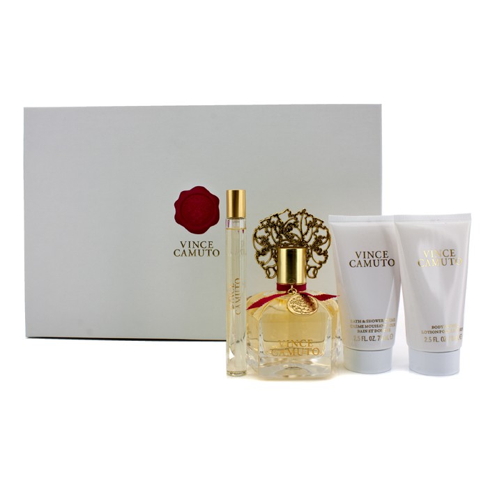 Vince Camuto Vince Camuto Casetă: Edp Spray 100ml/3.4oz + Edp Spray 10ml/0.34oz + Loțiune de Corp 75ml/2.5oz + Cremă de Duș 75ml/2.5oz 4pcsProduct Thumbnail