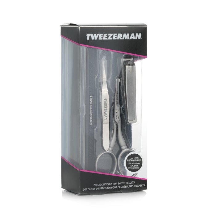 Tweezerman Essential Grooming Kit: Fingernail Clipper + Facial Hair Scissors + Nail Cleaner + Splinter Removal 4pcsProduct Thumbnail
