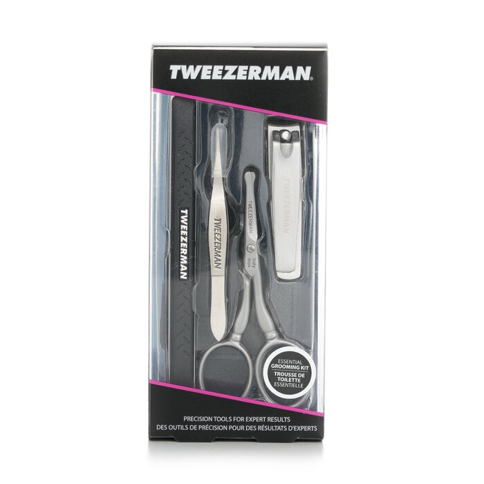 Tweezerman Essential Grooming Kit: Fingernail Clipper + Facial Hair Scissors + Nail Cleaner + Splinter Removal 4pcsProduct Thumbnail