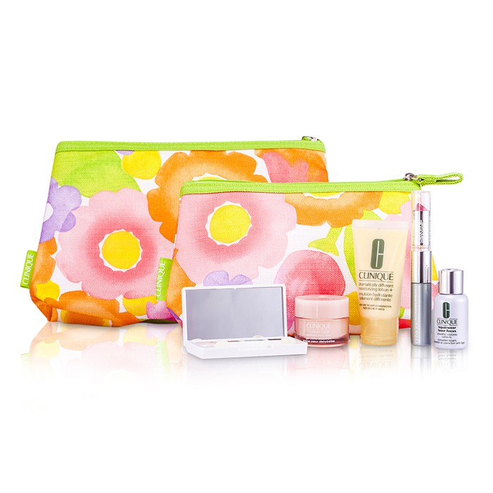 Clinique Travel Set: DDML+ + Moisture Surge + Laser Focus + Eye Shadow Quad #05, 2A, 07 Duo + Mascara & Lipstick #62 + 2xBag 5pcs+2bagsProduct Thumbnail