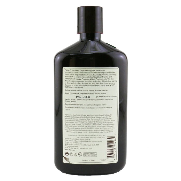 Ahava Mineral Botanic Velvet Cream Wash - Tropical Pineapple & White Peach 500ml/17ozProduct Thumbnail