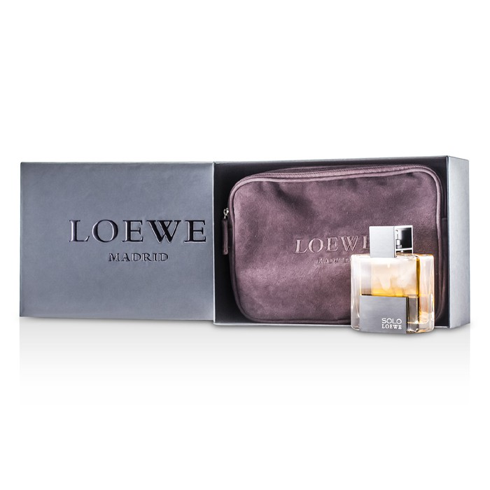 Loewe ชุดสเปรย์น้ำหอม Solo Loewe EDT 75ml/2.5oz + กระเป๋าอาบน้ำ Fuencarral 1ชิ้น+ใบProduct Thumbnail