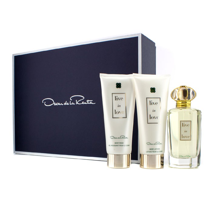 Oscar De La Renta Live In Love Casetă: Apă de Parfum Spray 100ml/3.4oz + Loţiune Corp 100ml/3.4oz + Gel de Duş 100ml/3.4oz 3pcsProduct Thumbnail