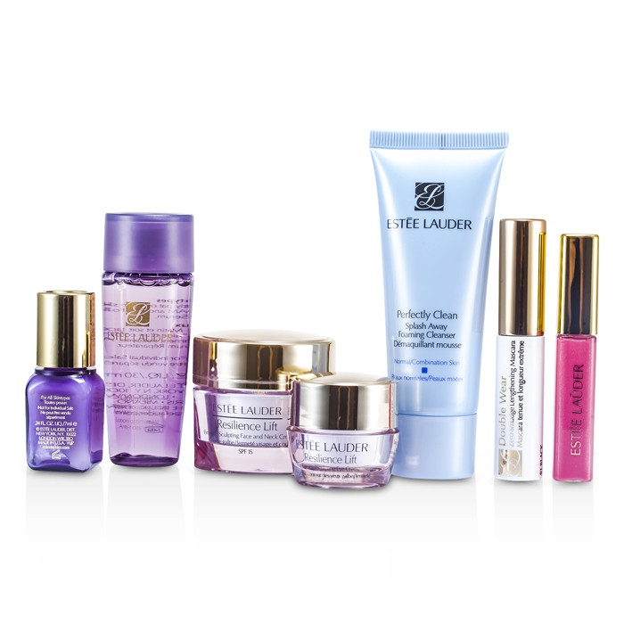 Estee Lauder Дорожный Набор: Очищающее Средство 30мл + Optimizer 30мл + Крем для Шеи 15мл + Сыворотка 7мл + Крем для Век 5мл + Тушь #01 + Блеск для Губ #26 + Сумка 7pcs+1bagProduct Thumbnail