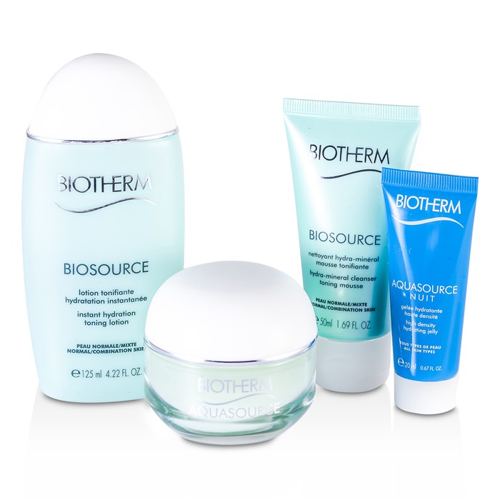 Biotherm Aqua Trio Set: Aquasource Gel 50ml + Toning Lotion 125ml + Hydrating Jelly 20ml + Biosource Cleansing Gel 50ml 4pcsProduct Thumbnail