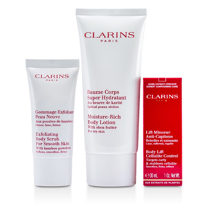Clarins Travel Set: Body Lotion 100ml + Cellulite Control 30ml + Body Scrub 30ml 3pcsProduct Thumbnail