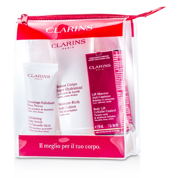 Clarins Travel Set: Body Lotion 100ml + Cellulite Control 30ml + Body Scrub 30ml 3pcsProduct Thumbnail