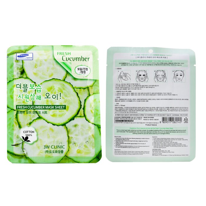 3W Clinic 3W 診所  紙面膜 - 黃瓜 10片Product Thumbnail