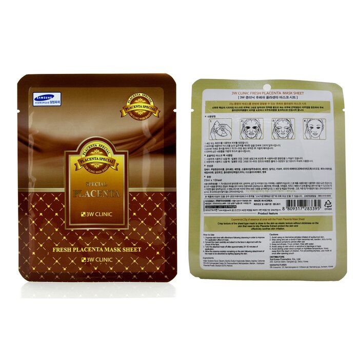 3W Clinic Mask Sheet - Fresh Placenta 10pcsProduct Thumbnail