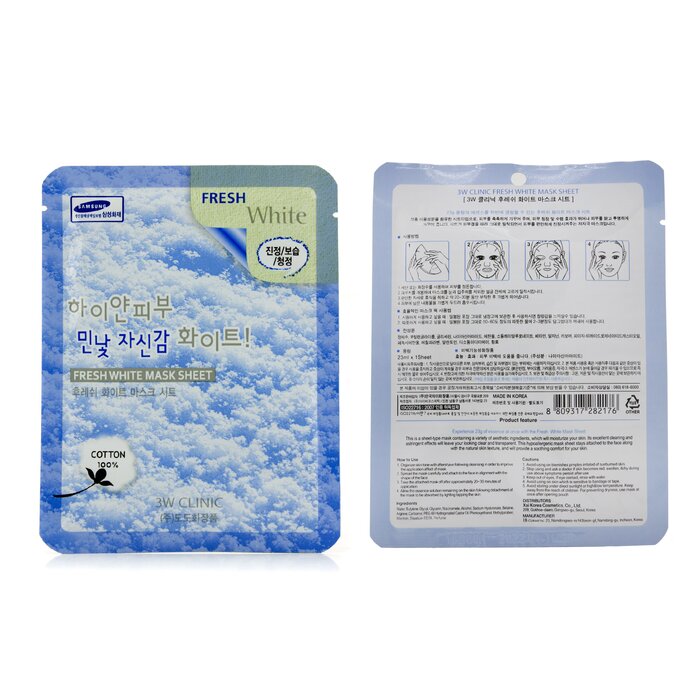 3W Clinic Mask Sheet - Fresh White 10pcsProduct Thumbnail
