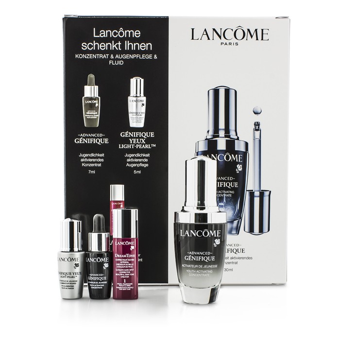 Lancome Genifique Advanced Набор: Genifique Advanced Концентрат 30мл и 7мл + Genifique Yeux Light-Pearl 5мл + DreamTone #1 Светлый 5мл 4pcsProduct Thumbnail