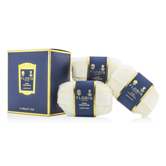 Floris Rose Geranium Luxury Soap 3x100g/3.5ozProduct Thumbnail