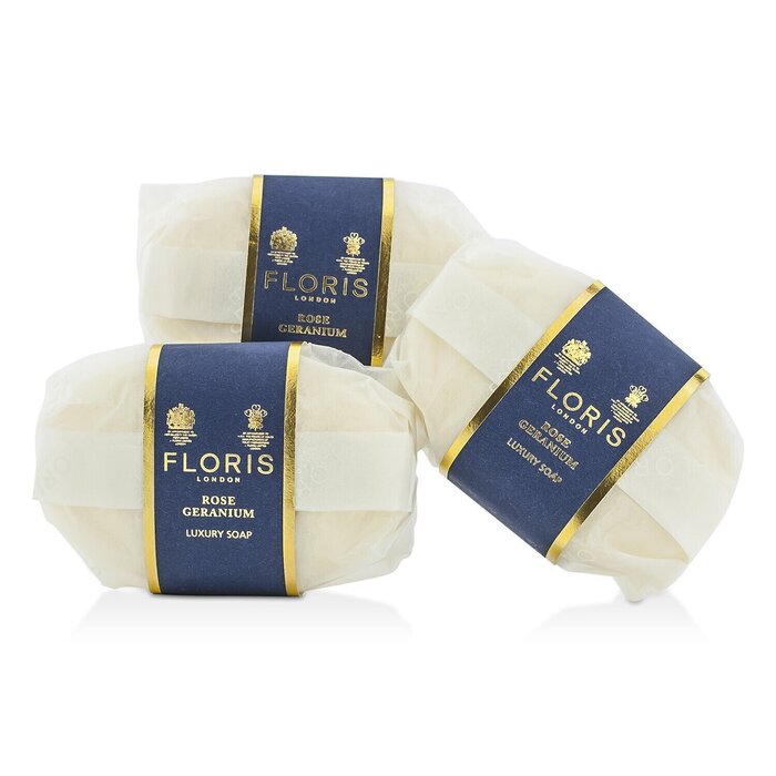 Floris Rose Geranium Luxury Soap 3x100g/3.5ozProduct Thumbnail