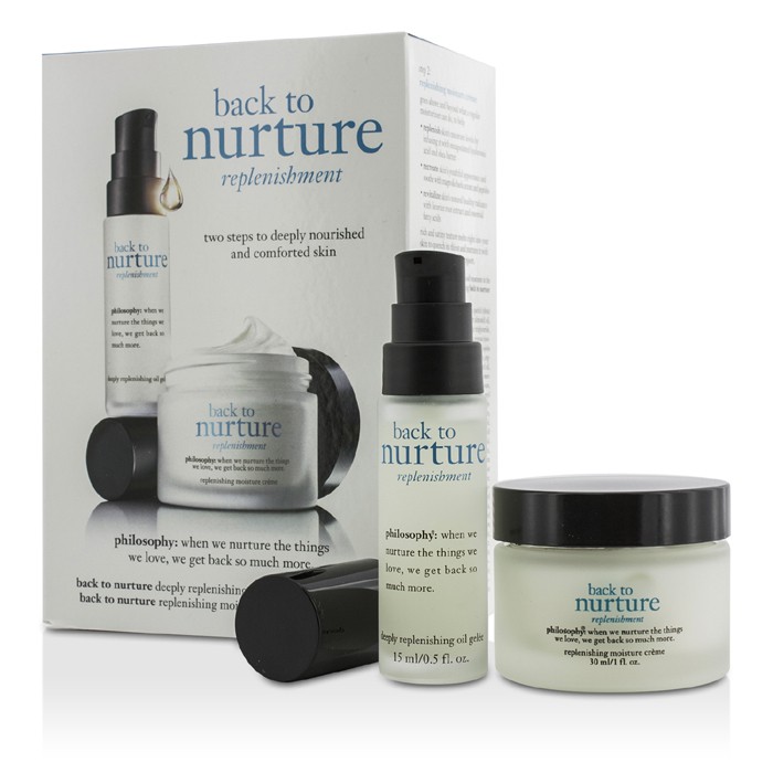 Philosophy Back To Nurture Set: 1x Deeply Replenishing Oil Gelee 15ml/0.5oz, 1x Replenishing Moisture Creme 30ml/1oz 2pcsProduct Thumbnail
