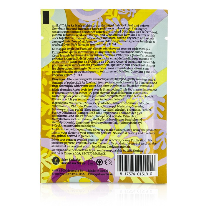 Amika Triple RX Mask (For Dry, Damaged Hair) 10x20ml/0.7ozProduct Thumbnail