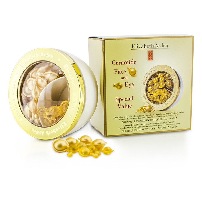 Elizabeth Arden Ceramide Gold Ultra Restorative Capsules & Strengthening Eye Capsules 2x30 CapsulesProduct Thumbnail