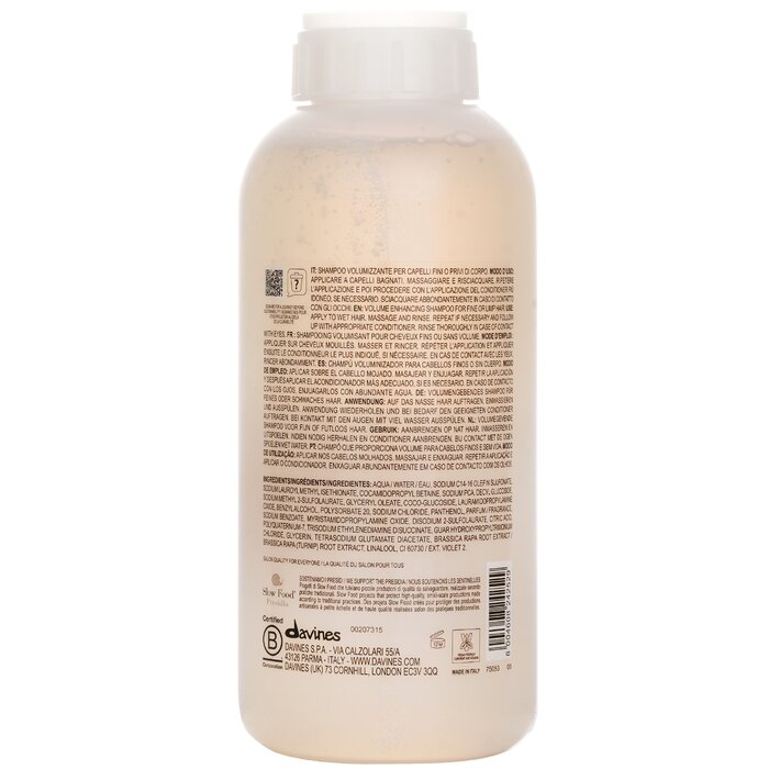 Davines Volu Volume Enhancing Shampoo (For Fine or Limp Hair) 1000ml/33.8ozProduct Thumbnail