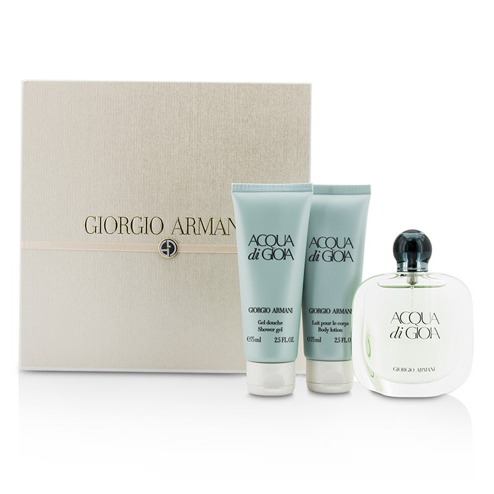 Giorgio Armani Acqua Di Gioia Coffret: Eau De Parfum Spray 50ml/1.7oz + Body Lotion 75ml/2.5oz + Shower Gel 75ml/2.5oz (Pink Box) 3pcsProduct Thumbnail