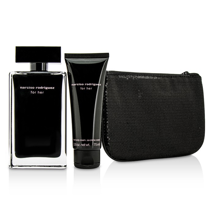 Narciso Rodriguez For Her Coffret: Eau De Toilette Spray 100ml/3.3oz + Body Cream 75ml/2.6oz + Pouch 2pcs+1pouchProduct Thumbnail